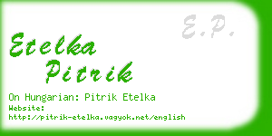 etelka pitrik business card